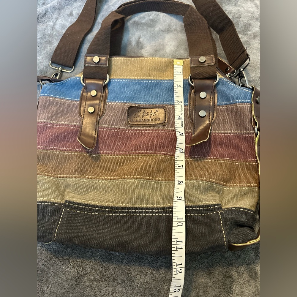 Multicolor Canvas Shoulder Bag - Picture 4 of 6